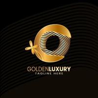 luxe goud brief O logo's. wijnoogst decoratief ontwerp. vector