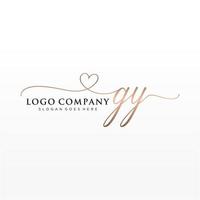 eerste gy vrouwelijk logo collecties sjabloon. handschrift logo van eerste handtekening, bruiloft, mode, juwelen, boetiek, bloemen en botanisch met creatief sjabloon voor ieder bedrijf of bedrijf. vector