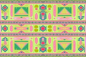 Egyptische patroon groen roze en geel achtergrond. abstract traditioneel volk antiek tribal etnisch grafisch lijn. overladen elegant luxe wijnoogst retro stijl. structuur textiel kleding stof etnisch Egypte patronen vector