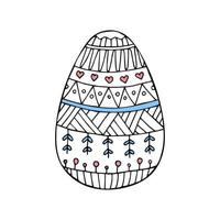 hand- getrokken kleur tekening Pasen ei. vector ei met ornament.