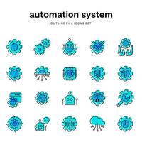 reeks van vlak pictogrammen ontwerp voor configuratie automatisering systeem. vector