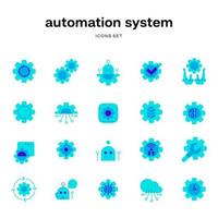 blauw icoon reeks van kunstmatig intelligentie- automatisering systeem vector