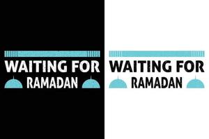 aan het wachten voor Ramadan t-shirt ontwerp vector