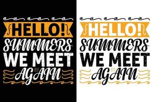 Hallo zomers wij ontmoeten agaam t-shirt ontwerp vector