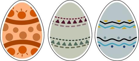 Pasen eieren. reeks van vector illustraties. gekleurde Pasen eieren stickers.