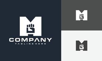 brief m vuist logo vector