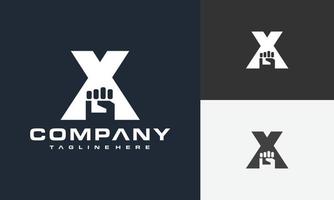 brief X stempel logo vector