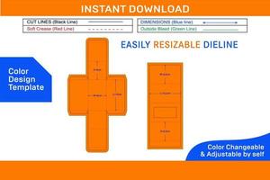 karton lade geschenk doos met venster dood gaan besnoeiing sjabloon en 3d doos ontwerp kleur ontwerp sjabloon vector