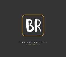 br eerste brief handschrift en handtekening logo. een concept handschrift eerste logo met sjabloon element. vector