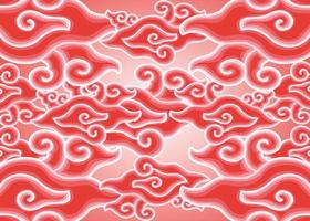 monochroom rood patroon megamendung batik cirebon vector