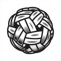 sepak takraw bal lijn kunst vector illustratie.