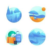 vakantie badge set vector