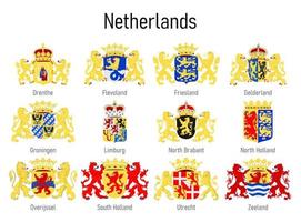 jas van armen van de provincie van nederland, allemaal Nederlands Regio's e vector