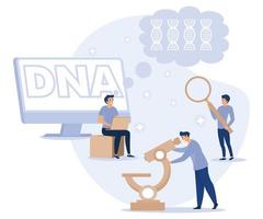 genetisch dna wetenschap concept. groot gen schroef teken. laboratorium apparatuur. vlak vector modern illustratie.