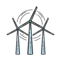 eco. ecologisch icoon. windmolen. lijn icoon. groen energie. schoon planeet. vector