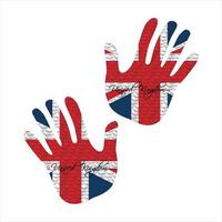 Verenigde koninkrijk vlag hand- vector illustratie
