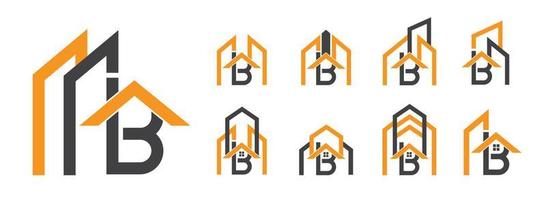 brief b logo voor samentrekkend, engineering, echt landgoed vector