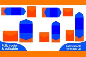 verjaardag uitnodiging enveloppen dieline sjabloon en 3d vector het dossier 3d doos