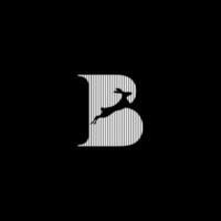 elegant brief b wit handtekening logo ontwerp sjabloon met vierkante lijn achtergrond vector