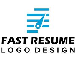 snelheid icoon en hervat bedrijf logo ontwerp vector