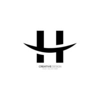 modern brief h met glimlachen teken monogram logo vector