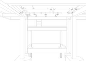 3d illustratie van gebouw project vector