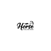 paard elegant logo symbool vector, eenvoud lijn kunst concept vector
