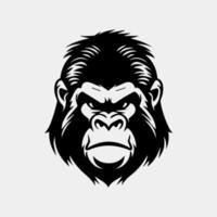 boos gorilla hoofd vector illustratie voor logo, symbool en icoon