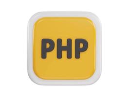 php programmeren icoon 3d renderen vector illustratie