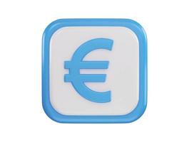euro teken icoon 3d renderen vector illustratie