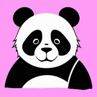 panda vector illustratie. de hoofd van een reusachtig panda Aan een roze achtergrond.