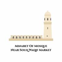 souq waqif in doha, qatar. deze markt staat bekend om de verkoop van traditionele kleding, kruiden, handwerk en souvenirs. het is een geweldige plek voor uw vakantie. reizen toeristische platte vector