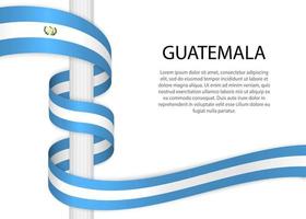 golvend lint Aan pool met vlag van Guatemala. vector