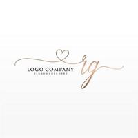 eerste rg vrouwelijk logo collecties sjabloon. handschrift logo van eerste handtekening, bruiloft, mode, juwelen, boetiek, bloemen en botanisch met creatief sjabloon voor ieder bedrijf of bedrijf. vector