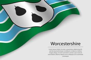 Golf vlag van worcestershire is een provincie van Engeland. vector