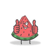 twee duimen watermeloen karakter vector sjabloon ontwerp illustratie