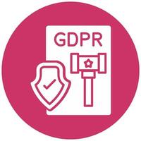 gdpr rechtszaak vector icoon stijl