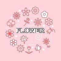 bloem minimale overzicht pictogrammen vector