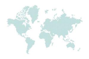 blauw gestippelde wereldkaart vector