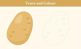 traceer en kleur aardappelvrije vector