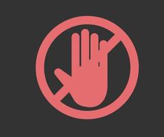 stop hand achthoekig teken voor verboden activiteiten, logo vectorillustratie vector