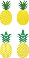 vers ananas illustraties set, geïsoleerd Aan wit achtergronden. vector