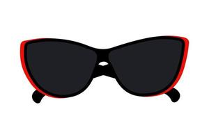 abstract beeld van zonnebril met donker lenzen in zwart en rood kader. Hallo zomer. zonnebril dag. vector