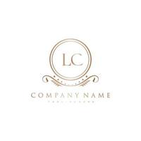 lc brief eerste met Koninklijk luxe logo sjabloon vector