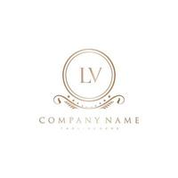 lv brief eerste met Koninklijk luxe logo sjabloon vector