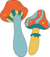 retro hippie champignons illustratie vector