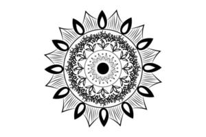 gemakkelijk mandala kleur bladzijde. ornament ronde mandala. meetkundig cirkel element. caleidoscoop, medaillon, yoga, Indië, Arabisch. kleur bladzijde voor kinderen en volwassenen. luxe mandala achtergrond vector