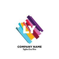 ly eerste logo met kleurrijk sjabloon vector