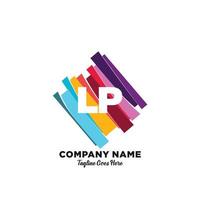 lp eerste logo met kleurrijk sjabloon vector