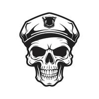 leger schedel, logo concept zwart en wit kleur, hand- getrokken illustratie vector